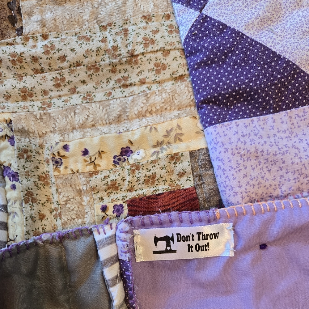 Upcycled Quilt Patch Winter Scarf Handmade Dont Throw It Out - Picture 3 of 3